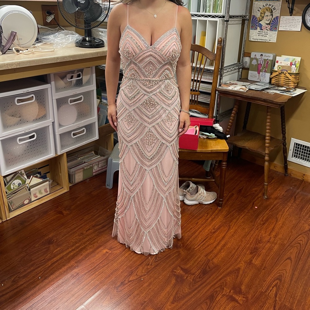 Jovani prom dress: pink pearls